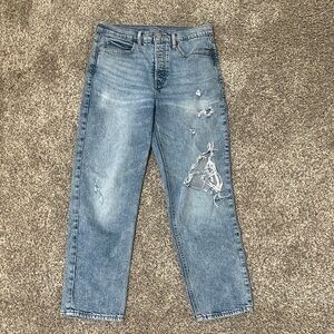 Blue old navy high rise ripped jeans